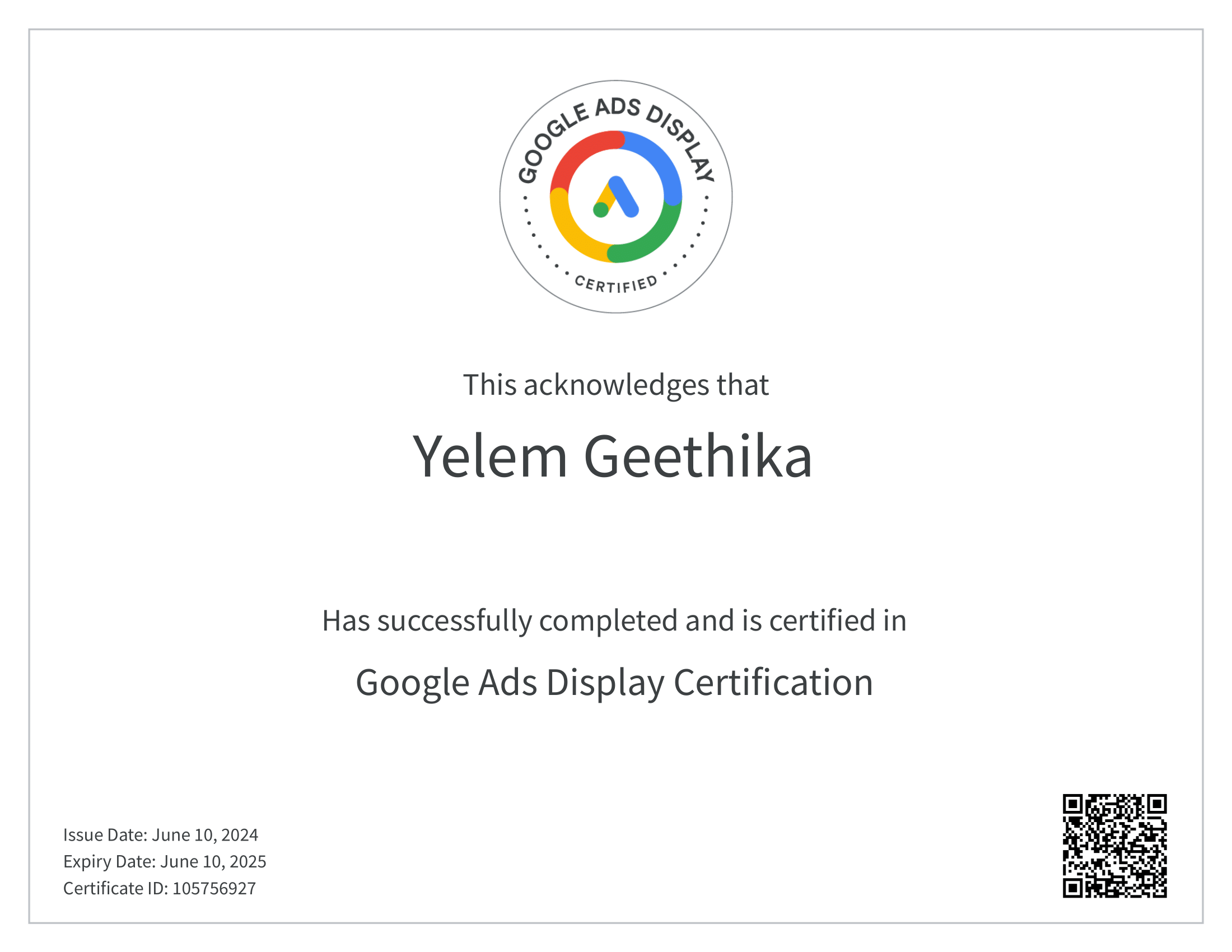 Google ads certificate